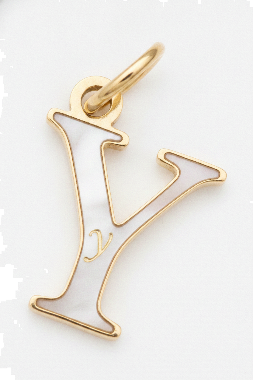 Elegant Initial Charm Gold Y