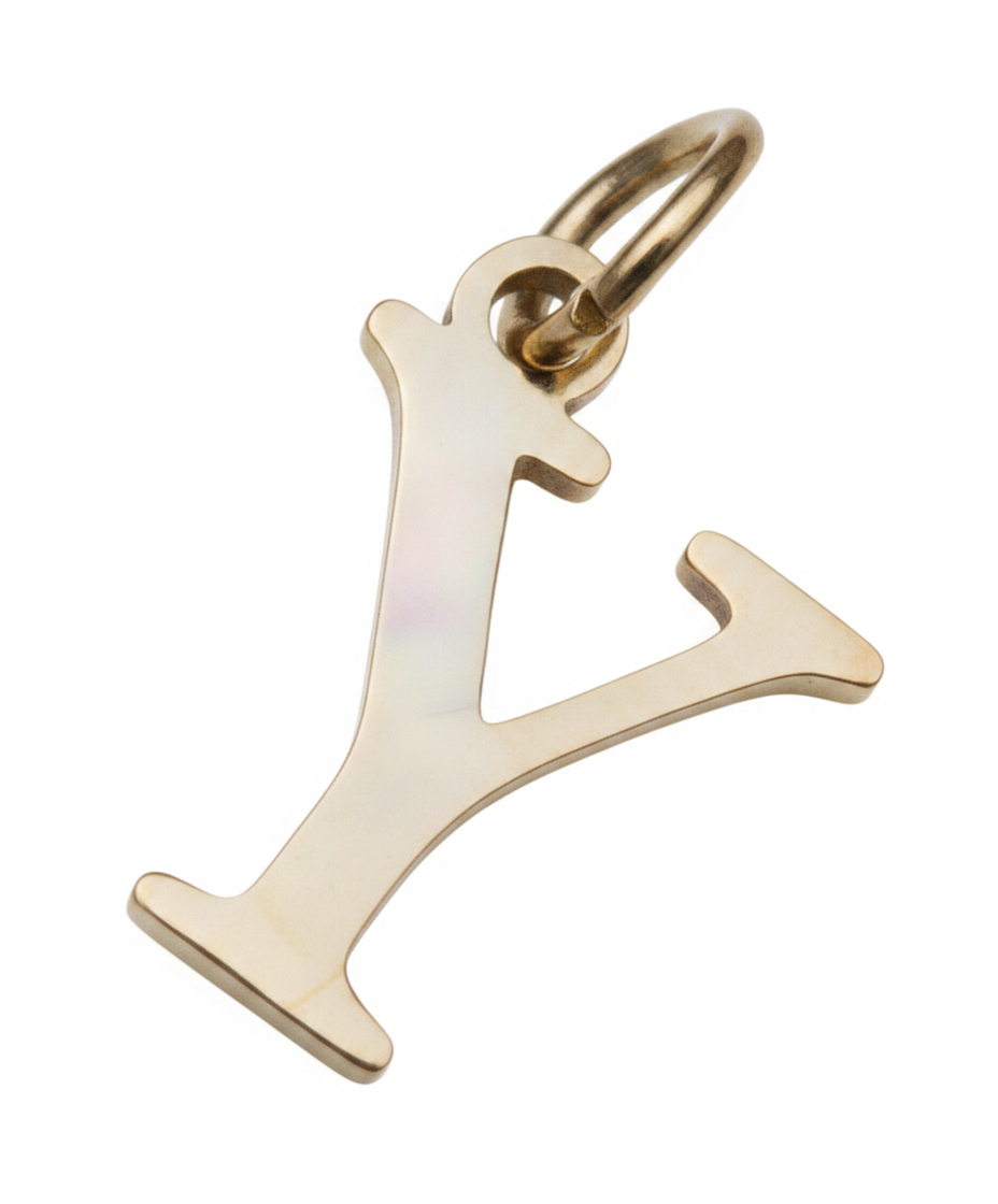 Elegant Initial Charm Gold Y