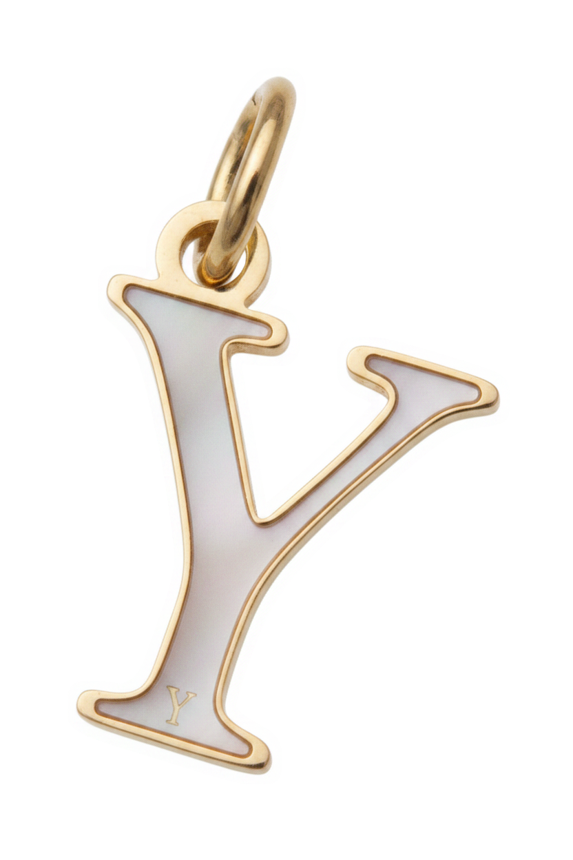 Elegant Initial Charm Gold Y
