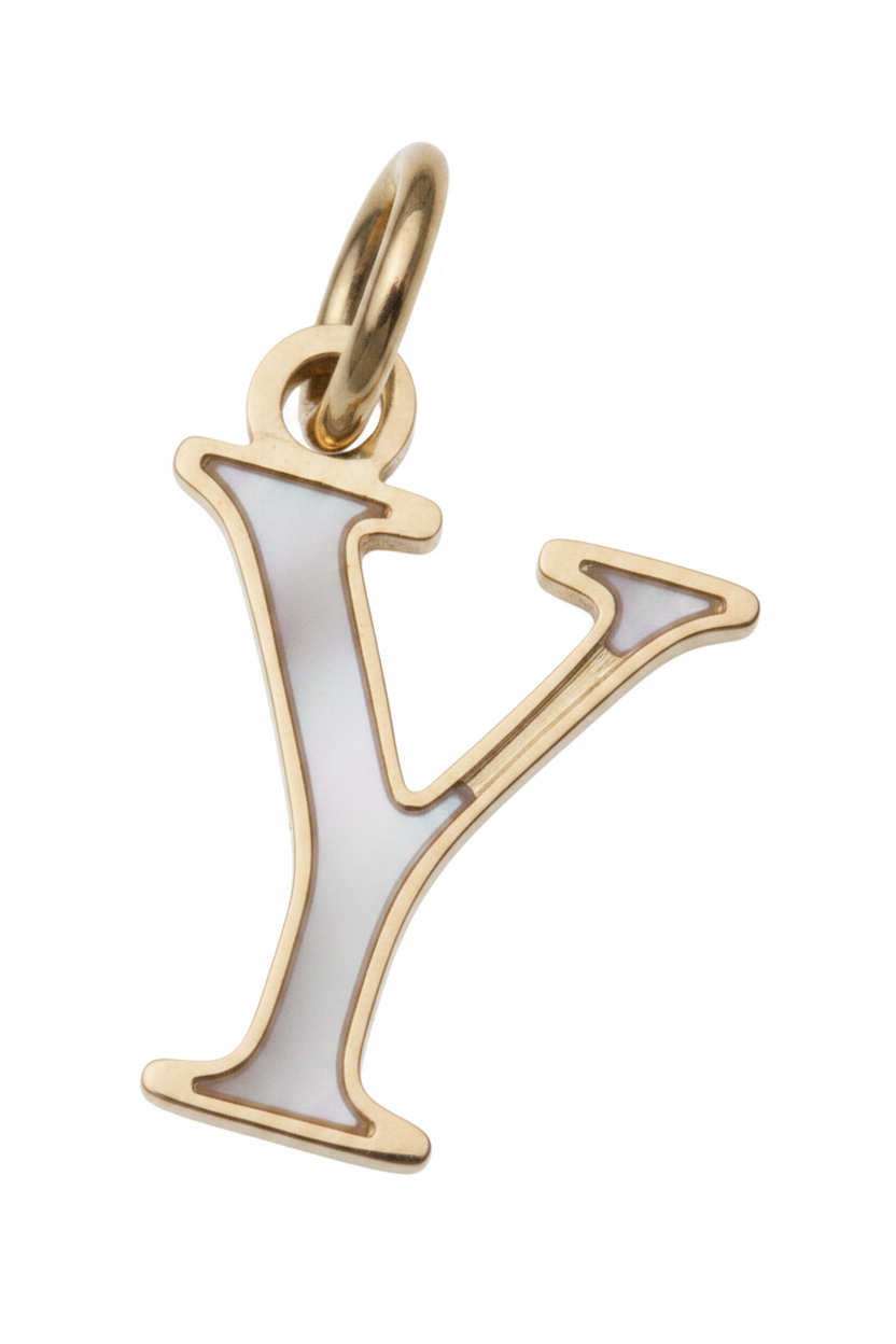 Elegant Initial Charm Gold Y