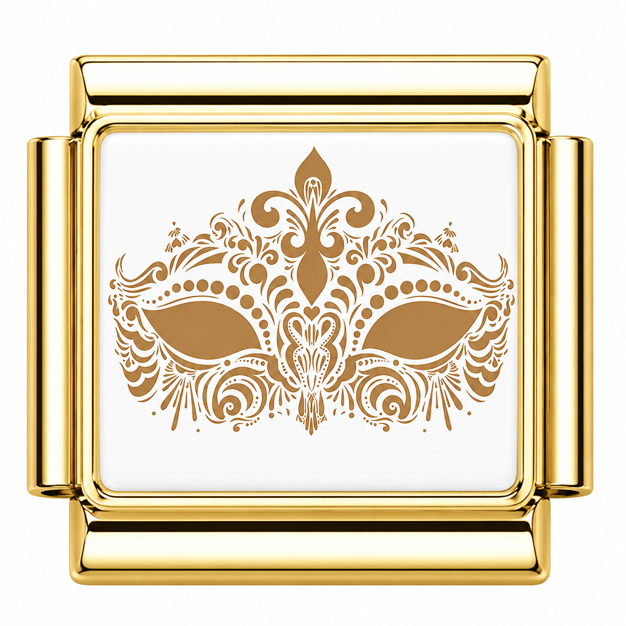 Gold Masquerade Mask Italian Charm — Gold
