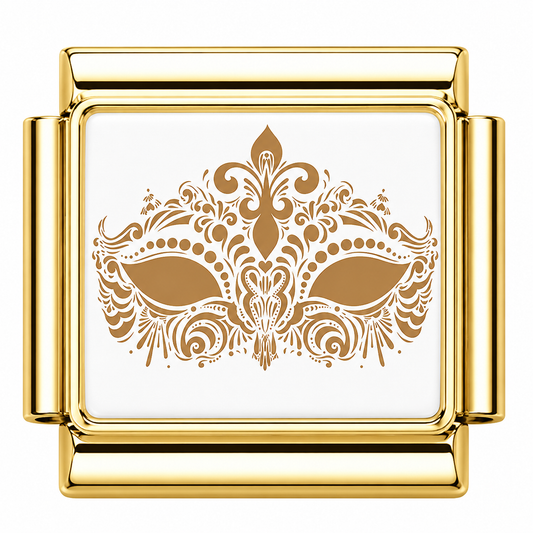 Gold Masquerade Mask Italian Charm — Gold