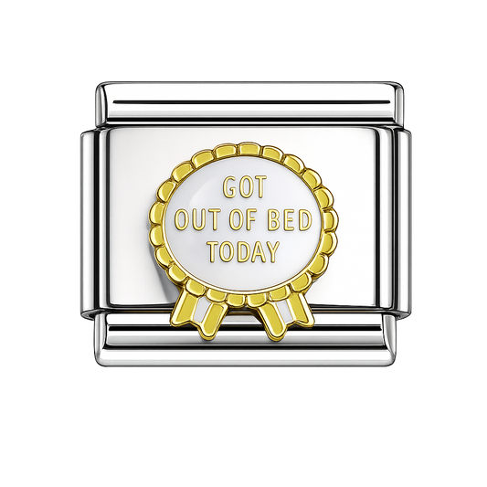 Got out of bed today Italian Charm — Silver