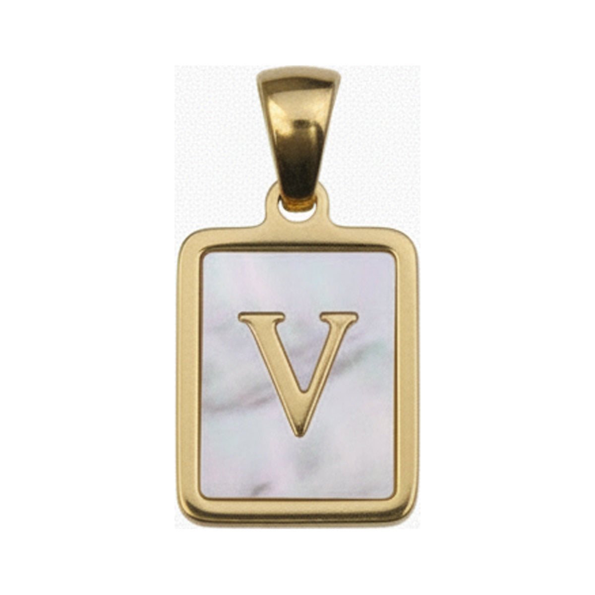 Mother of Pearl Initial Charms — V