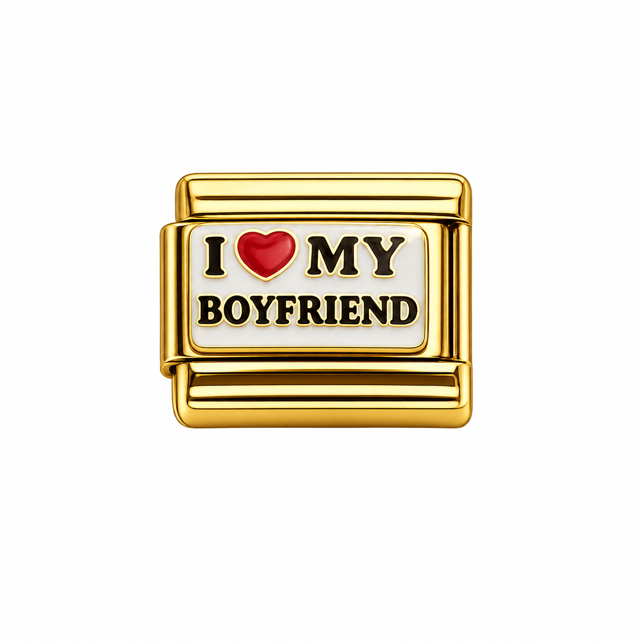 I love my boyfriend Italian Charm — Gold