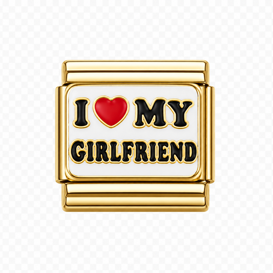 I love my girlfreind Italian Charm — Gold