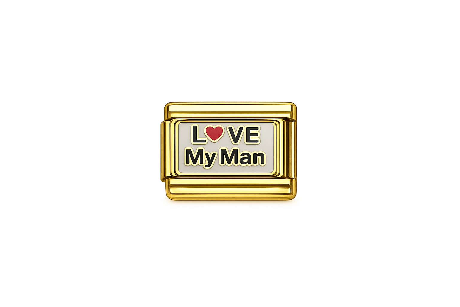 I love my man Italian Charm — Gold