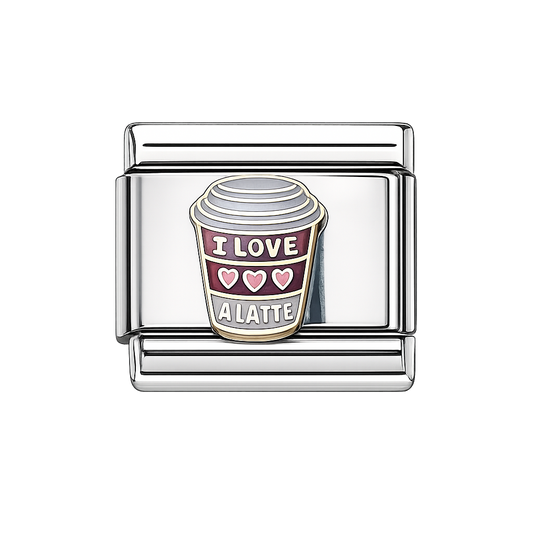 I love you a latte Italian Charm — Silver