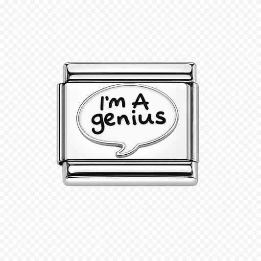 I m a genius Italian Charm — Silver