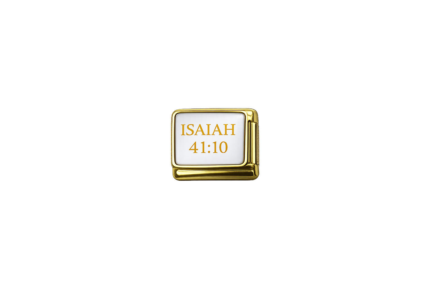 Isaiah 41.10 Gold Charm Italian Charm — Gold