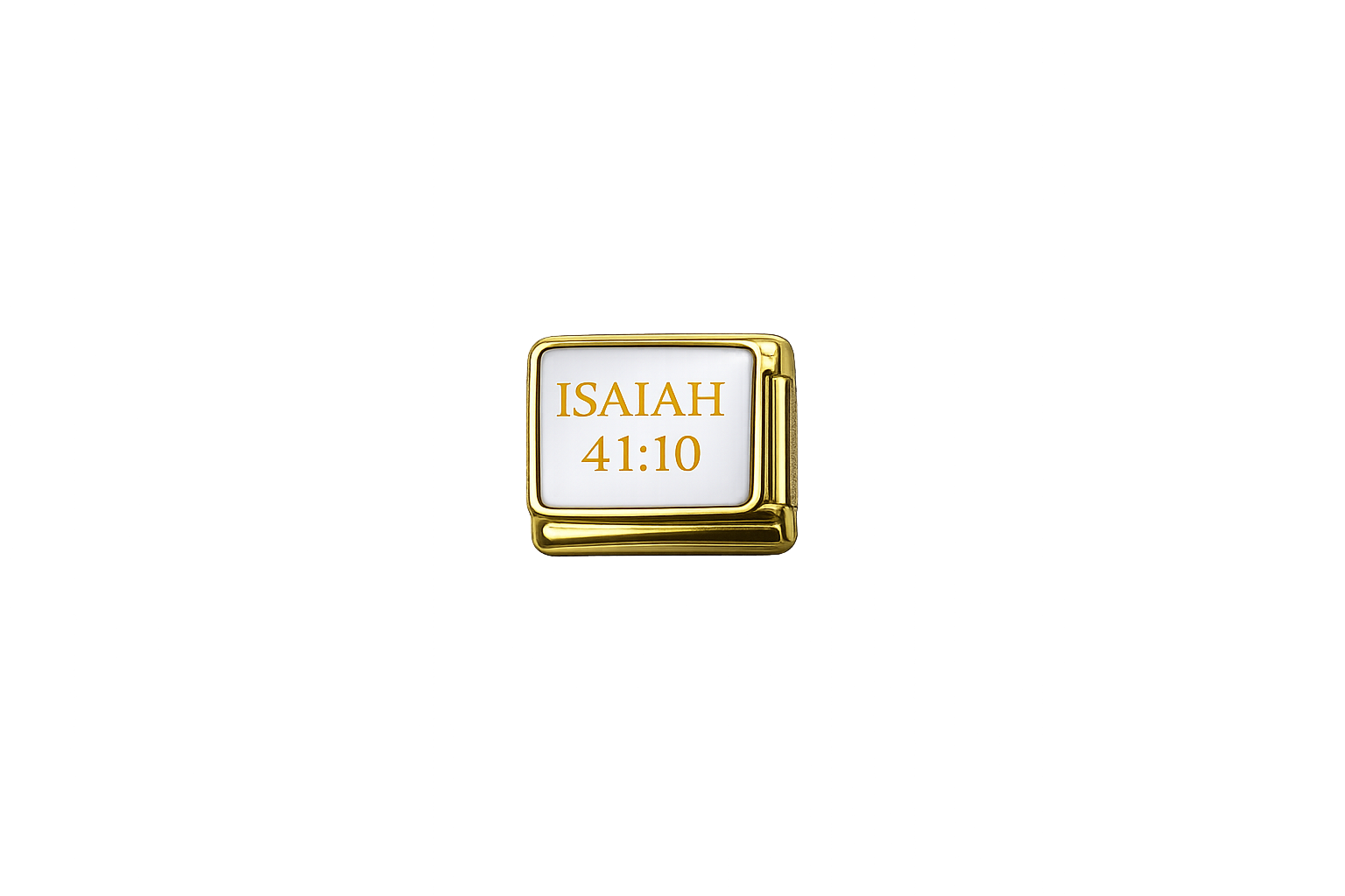 Isaiah 41.10 Gold Charm Italian Charm — Gold