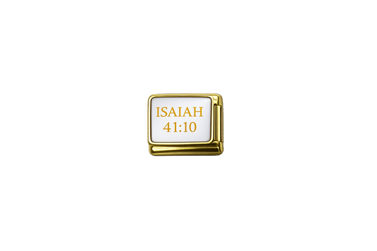 Isaiah 41.10 Gold Charm Italian Charm — Gold
