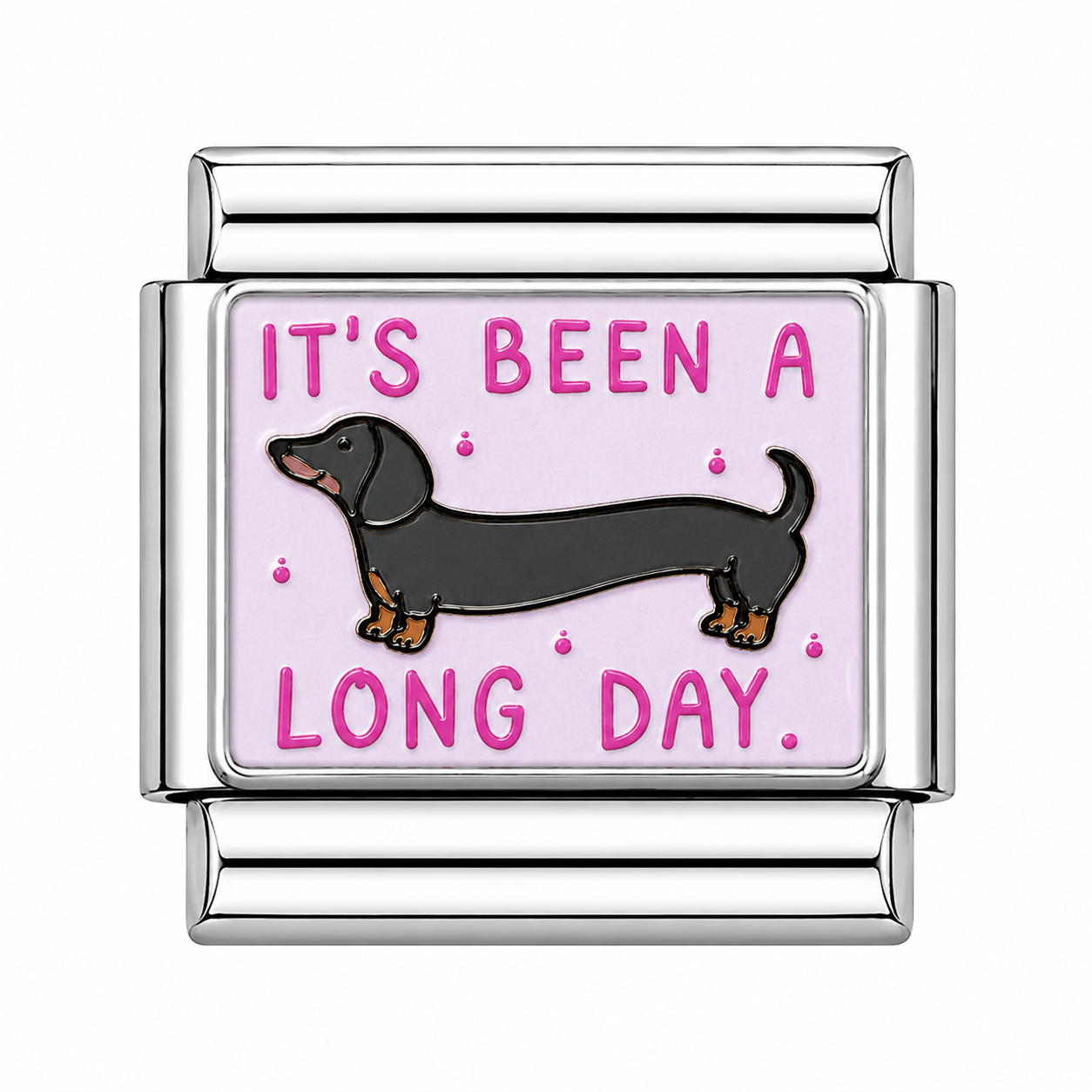 It s been a long day weiner dog Italian Charm — Silver