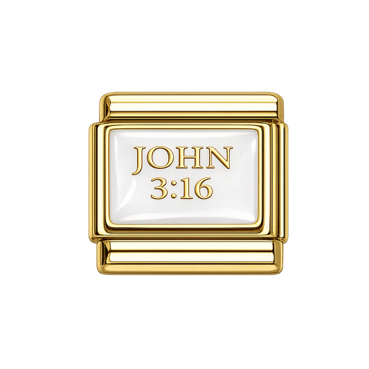 John 3.16 Italian Charm — Gold