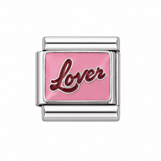 Lover in Italian Charm — Silver