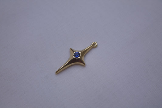 Classic Gold North Star with Navy Gem Charm