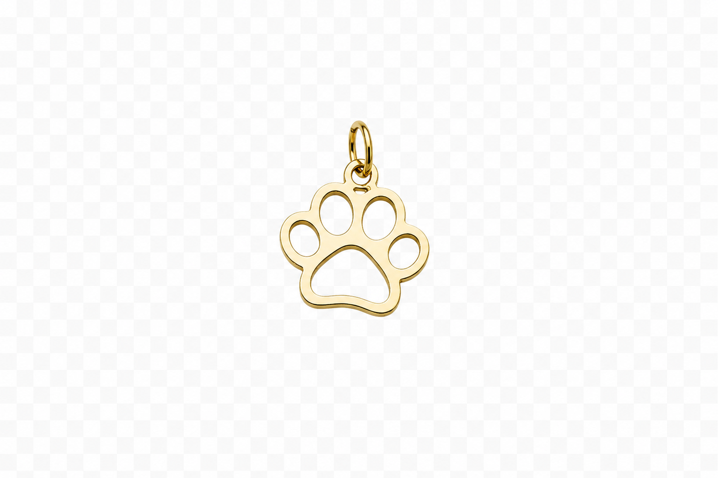 Classic Gold Paw Print outline Charm