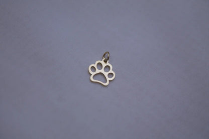 Classic Gold Paw Print outline Charm