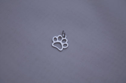 Classic Silver Paw Print Outline Charm