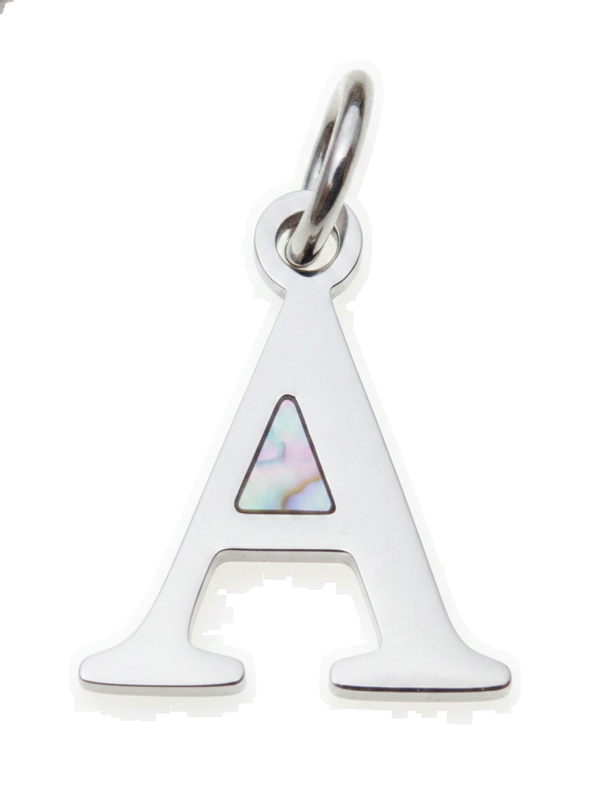 Elegant Initial Charm Silver A