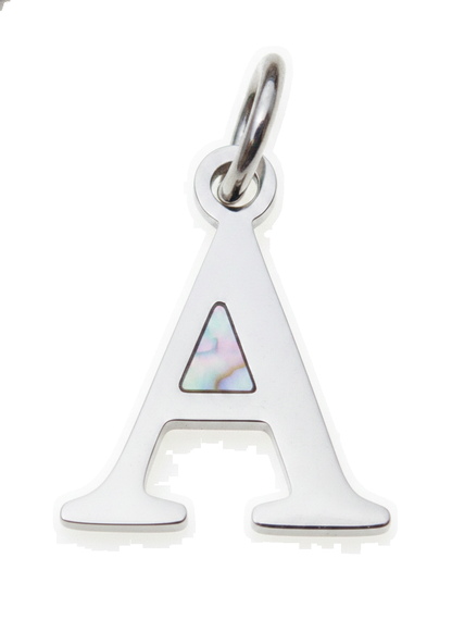 Elegant Initial Charm Silver A