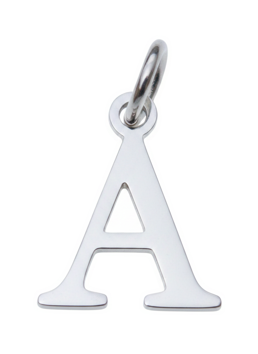 Elegant Initial Charm Silver A