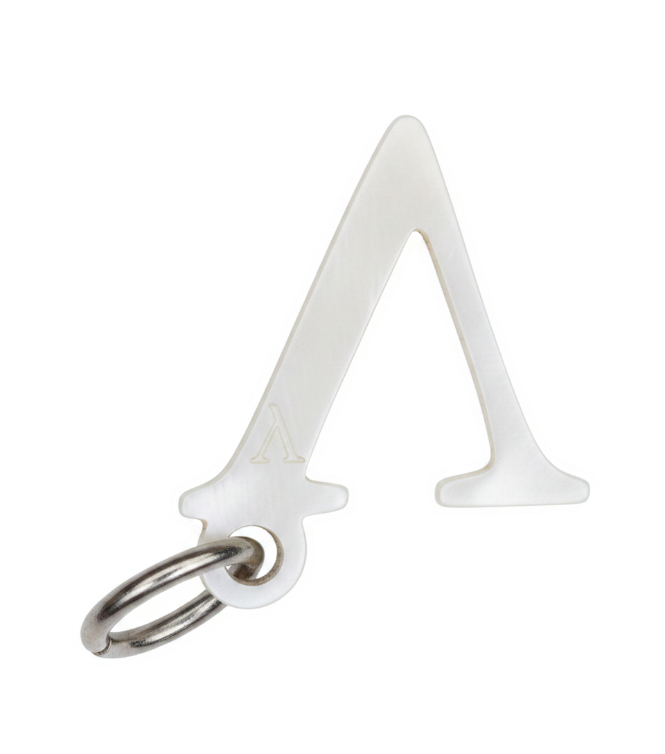 Elegant Initial Charm Silver A