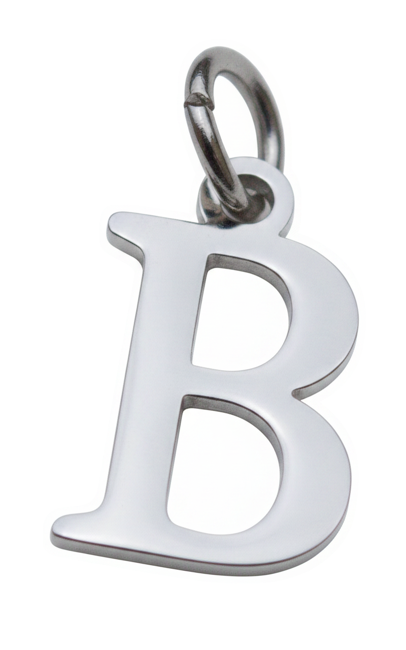 Elegant Initial Charm Silver B