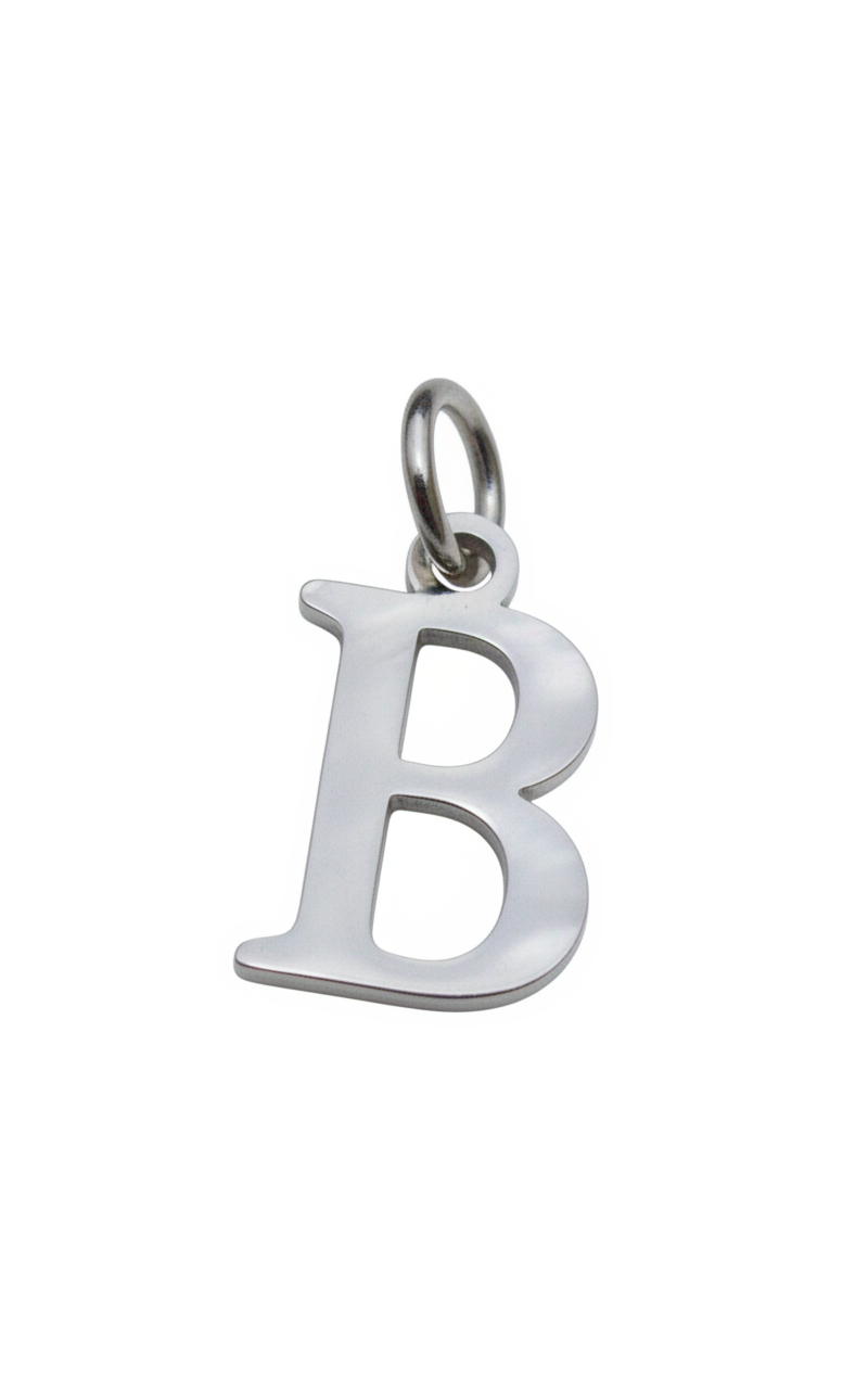 Elegant Initial Charm Silver B
