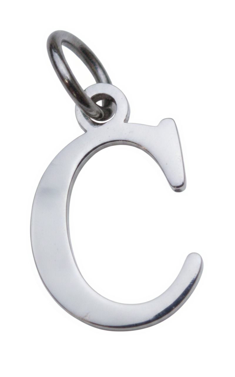Elegant Initial Charm Silver C