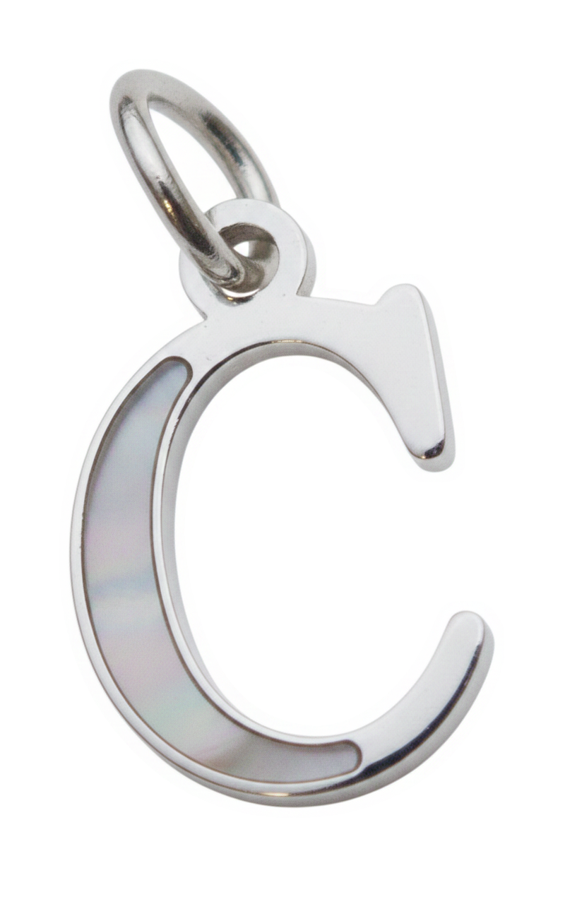 Elegant Initial Charm Silver C