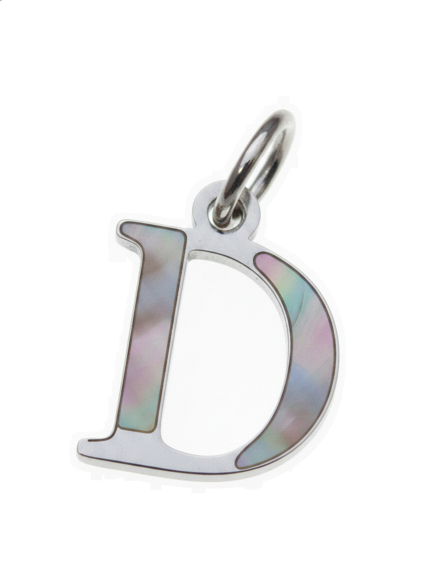 Elegant Initial Charm Silver D