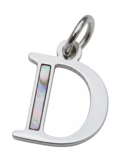 Elegant Initial Charm Silver D