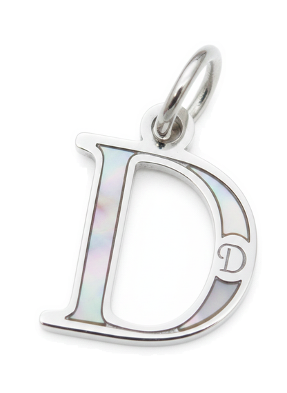 Elegant Initial Charm Silver D
