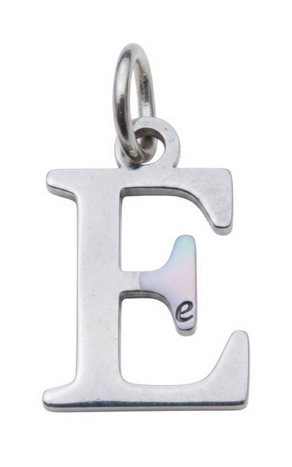 Elegant Initial Charm Silver E