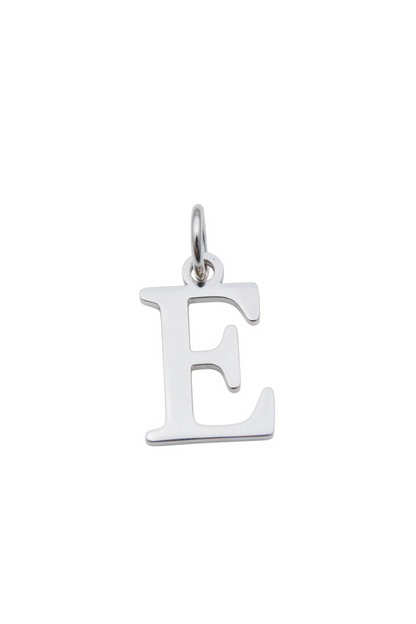Elegant Initial Charm Silver E