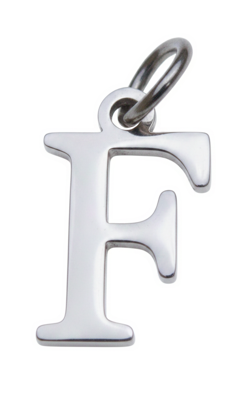 Elegant Initial Charm Silver F