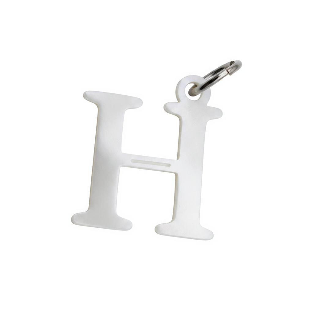 Elegant Initial Charm Silver H