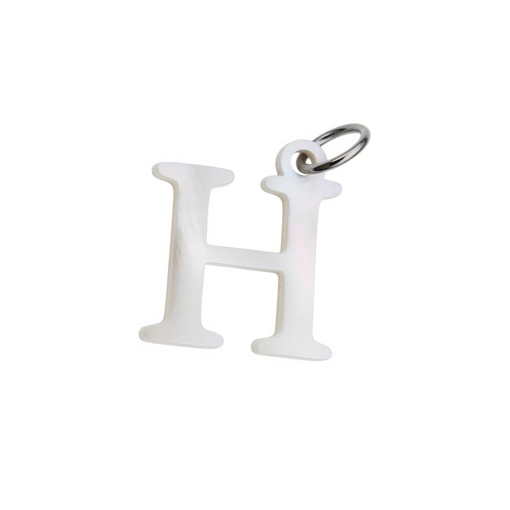 Elegant Initial Charm Silver H