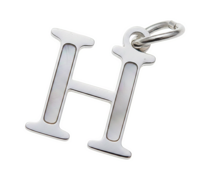 Elegant Initial Charm Silver H