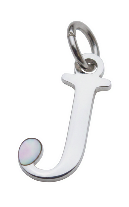 Elegant Initial Charm Silver J