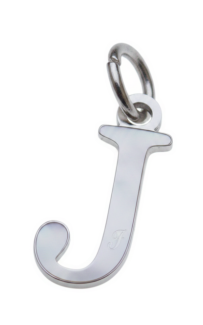 Elegant Initial Charm Silver J