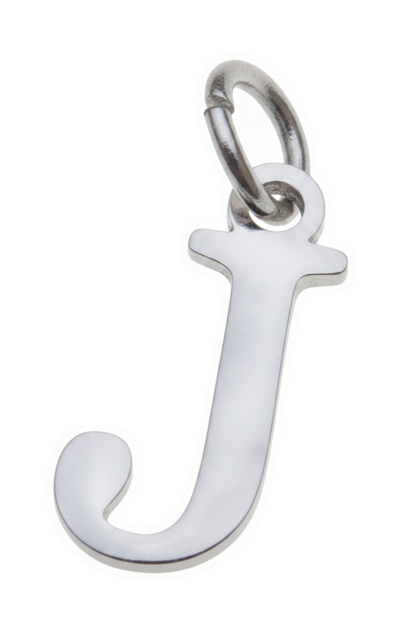 Elegant Initial Charm Silver J