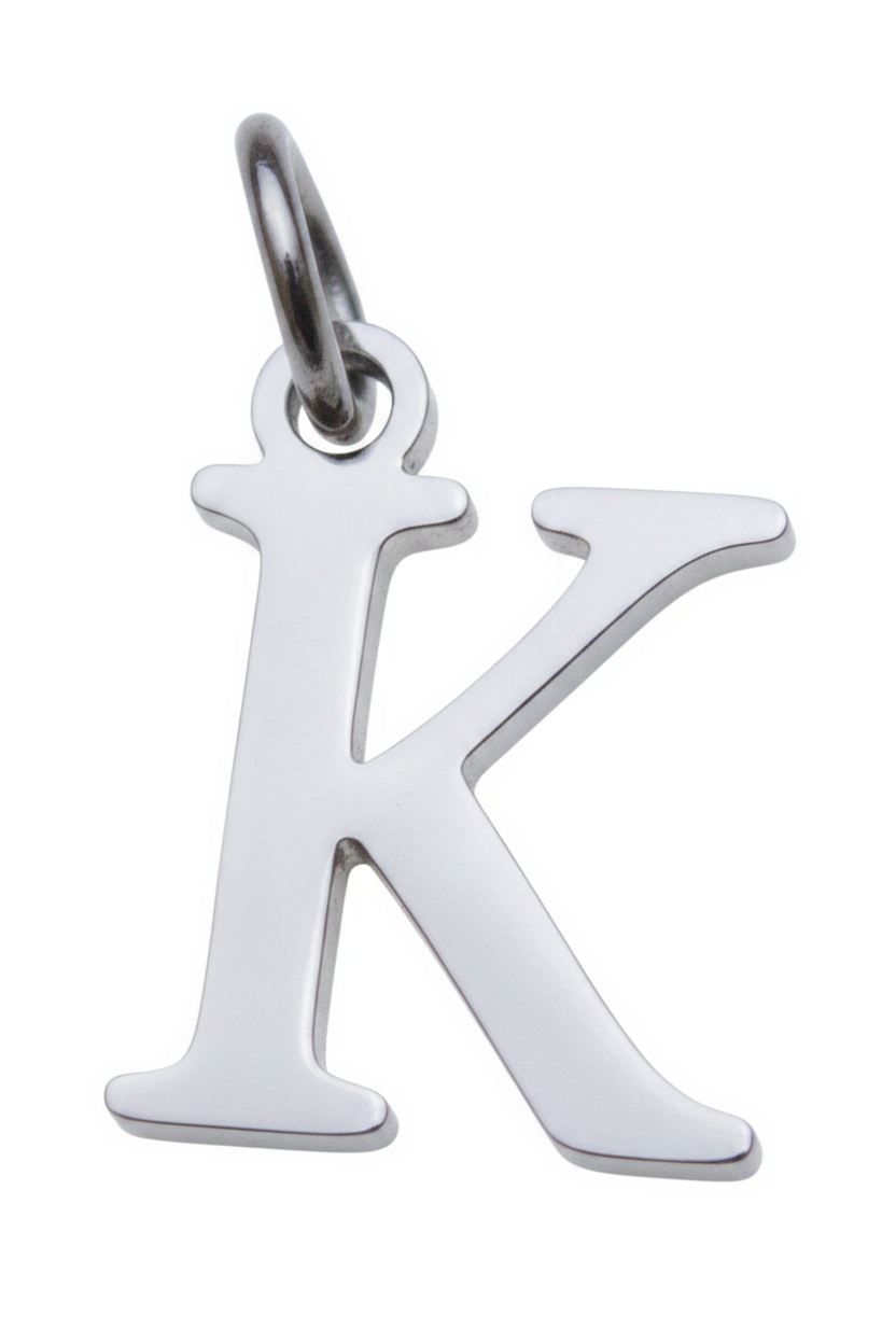 Elegant Initial Charm Silver K