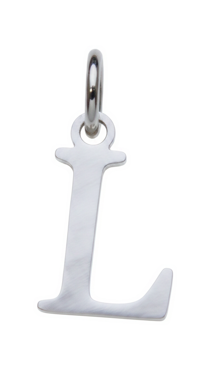 Elegant Initial Charm Silver L