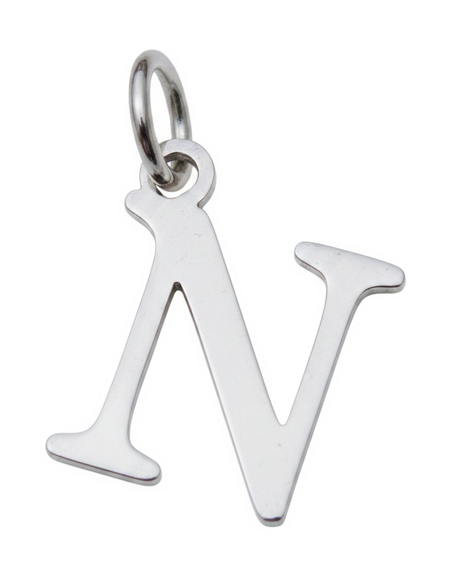 Elegant Initial Charm Silver N