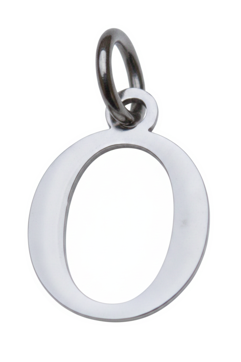 Elegant Initial Charm Silver O