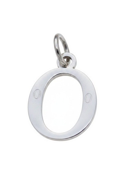 Elegant Initial Charm Silver O