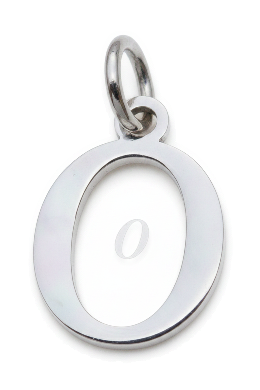 Elegant Initial Charm Silver O