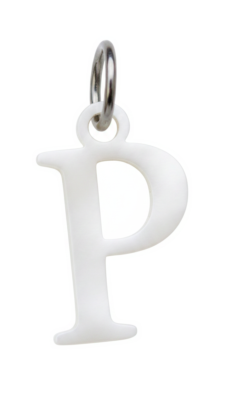 Elegant Initial Charm Silver P